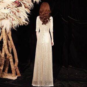 Elegant Gold Evening Gown